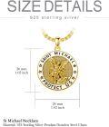 wholesale Gold Plated 925 Sterling Silver St Michael's Archangel Protect Us Medal Pendant Necklace s for Men & Women-0-1