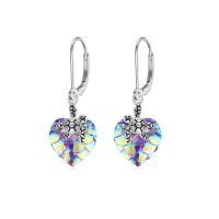 wholesale 925 Sterling Silver Sea Turtle Heart Shape Earrings-Turtle With Mermaid