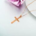 wholesale 14K Gold Diamond Cut Cross Necklace for Women 16 18 -0-15