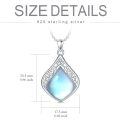 wholesale 925 Sterling Silver Pendant Necklace Black Agate Teardrop Platinum Plated Filigree Design For Women-0-29