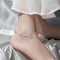 wholesale 925 Sterling Silver Star-Shaped Rainbow Crystal Ankle Anklets for Women - Birthday & Christmas Gift Ideas-0-2