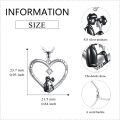 wholesale 925 Sterling Silver CZ Moonstone Love Couple Heart Pendant Necklace-0-4