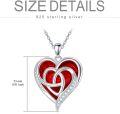 wholesale TOUPOP Birthstone Celtic Heart Pendant Necklace For Women Silver Heart Jewellery For Wife Birthday Gift For Her Girlfriend Necklace For Wife Sister Mom Valentine's Christmas Gift -0-3