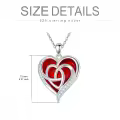 TOUPOP Sterling Silver Birthstone Celtic Heart Pendant Necklace-0-3