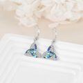 wholesale 925 Sterling Silver Abalone Shell Triquetra CZ Dangle Earrings for Women Gifts-0-3