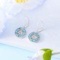 wholesale 925 Sterling Silver Triquetra Earrings Wholesale With Blue Turquoise Inlay-0-2