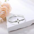 wholesale 925 Sterling Silver Mustard Seed Cross Bracelet with 12 Birthstones God All Things Possible Bangle Christian Jewelry Gift for Women-0-1