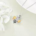 wholesale 925 Sterling Silver Bee Necklace with Opal and Crystal Daisy Pendant for Women & Teenage Girls - Christmas Gift Idea-0-5