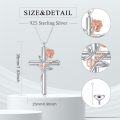 wholesale 925 Sterling Silver Rose Cross Urn Necklace with Ashes for Human Pets Cremation Jewelry-0-1