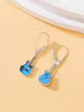 TOUPOP 925 Sterling Silver Turquoise Music Dangle Earrings For Women-0-1