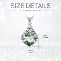 wholesale Sterling Silver Natural Gemstone Teardrop Pendant Necklace-0-35