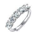 wholesale 925 Sterling Silver 5 Stone Round Cut Zircon Eternity Ring-0-0