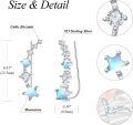 wholesale 925 Sterling Silver Opal & CZ Star Ear Climber Earrings for Women Girls -0-5