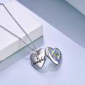 TOUPOP Sterling Silver Heart Photo Locket Pendant Necklace For Women Birthday Gifts-0-2