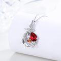 wholesale 925 Sterling Silver Crystal Red Butterfly Vine Birthstone Necklace for Women-0-1
