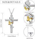 wholesale Sterling Silver Urn Cross Necklace for Ashes Cremation Jewelry with Funnel Kit-0-13
