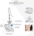 wholesale 925 Sterling Silver Opal Planet & Star Drop Earrings - Celestial Jewelry for Women-0-4