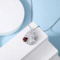 wholesale 925 Sterling Silver Birthstone Flamingo Ladybug Pendant Necklace for Women-0-3