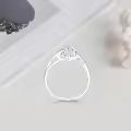 TOUPOP Sterling Silver 1 Carat Moissanite Diamond Engagement Ring-0-2