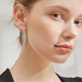 wholesale 925 Sterling Silver Turquoise & Moonstone Feather Drop Earrings-0-3