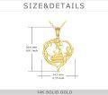 wholesale 14K Gold Heart-Shaped Reading Pendant Necklace for Women Graduation Gift Jewelry for Student Friends Classmate-0-7