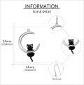 wholesale 925 Sterling Silver Black Cat Moon Drop Earrings for Women-0-4