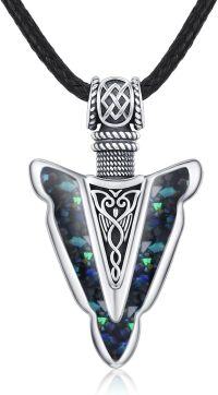 wholesale 925 Sterling Silver Abalone Shell Arrowhead Pendant Necklaces for Men & Women-A4-Abalone Shell