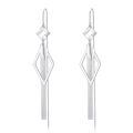wholesale 925 Sterling Silver Threader Earrings for Women - Long Chain Dangle Hypoallergenic Tassel Earrings Fashion Jewelry-0-0