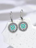wholesale 925 Sterling Silver Green Clovers Leverback Drop Earrings Irish Celtic s for Her-0-3