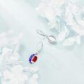 wholesale 925 Sterling Silver American Flag Football Leverback Drop Earrings Sports Gift for Her-0-2