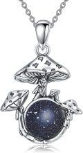 wholesale  Sterling Silver Mushroom Necklace Jewelry Gift for Female Mushroom Lovers -0-12