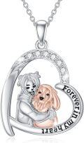 wholesale TOUPOP Dog Necklace S925 Sterling Silver Forever In My Heart Pendant Necklace Puppy Jewelry Birthday -0-0