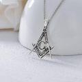 wholesale 925 Sterling Silver Freemasonry G Symbol Masonic Pendant Necklace for Men-0-3