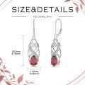 wholesale 925 Sterling Silver 12 Months Birthstone Celtic Knot Drop Leverback Earrings-0-4
