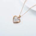 wholesale 14K Gold Moissanite Heart Pendant Necklace for Women 16 18 Inch-0-4