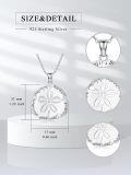 wholesale 925 Sterling Silver Sand Dollar Necklace with Chain - Ocean Inspired Charm Gift for Her-0-2
