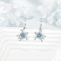 wholesale 925 Sterling Silver Turtle Shape Blue Opal Stone Drop Earrings for Women-0-1