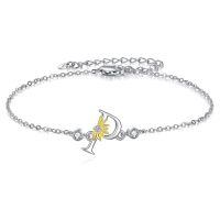 wholesale 925 Sterling Silver Dandelion Letter Initial B Charms Anklets Wholesale For Women-Initial P
