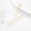 wholesale 14k/18k Solid Gold Threader Earrings Long Chain Bar Drop Dangle Ear Line s-0-3