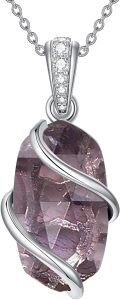 wholesale Sterling Silver Gemstone Dainty Pendant Necklace for Women Mom Gift-0-141