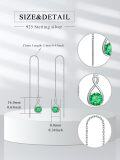wholesale 925 Sterling Silver Birthstone Threader Earrings Infinity Long Chain Drop Pull Through 12 Stone Birthday Jewelry Gifts for Women-0-43