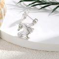 wholesale 925 Sterling Silver Tiny Horse Head Stud Earrings with Black Eyes and White Mane-0-4