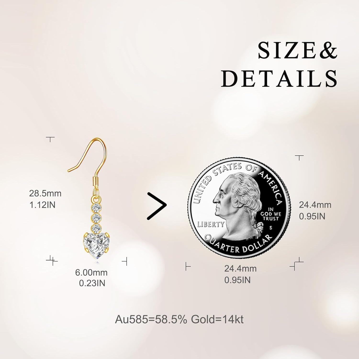wholesale 14K Gold Moissanite Heart Drop Earrings with Celtic Knot Design-0-3
