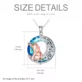 TOUPOP Sterling Silver & Crystal Elephant Celtic Moon Pendant Necklace-0-4