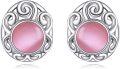 wholesale Sterling Silver Natural Stone Filigree Stud Earrings Christmas Gifts-0-0