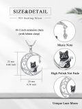 wholesale 925 Sterling Silver Moon & Cat Guitar Pendant Necklace for Women Girls Gifts-0-5