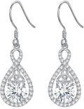 wholesale 925 Sterling Silver Crystal Teardrop Dangle Earrings Valentine s Birthday Gifts for Her-0-0