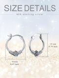 wholesale 925 Sterling Silver Bali Knot Design Hypoallergenic Huggie Hoop Earrings for Women-0-3