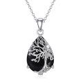 wholesale 925 Sterling Silver Tree Of Life Turquoise Teardrop Pendant Necklace For Women-0-10