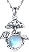 wholesale  Sterling Silver Mushroom Necklace Jewelry Gift for Female Mushroom Lovers -0-18